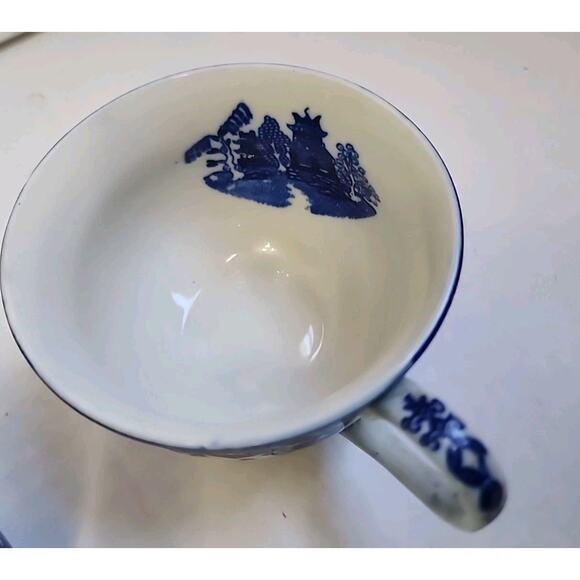 Vintage Blue &White Japanese Tea Cups Set of 2 Made In Japan Interior Printed - Picture 6 of 16
